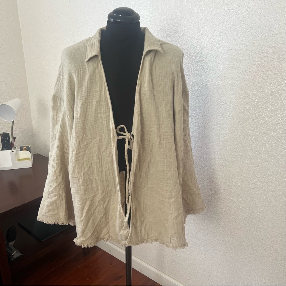 NWT ASOS oversized cotton Open-Front shirt 10